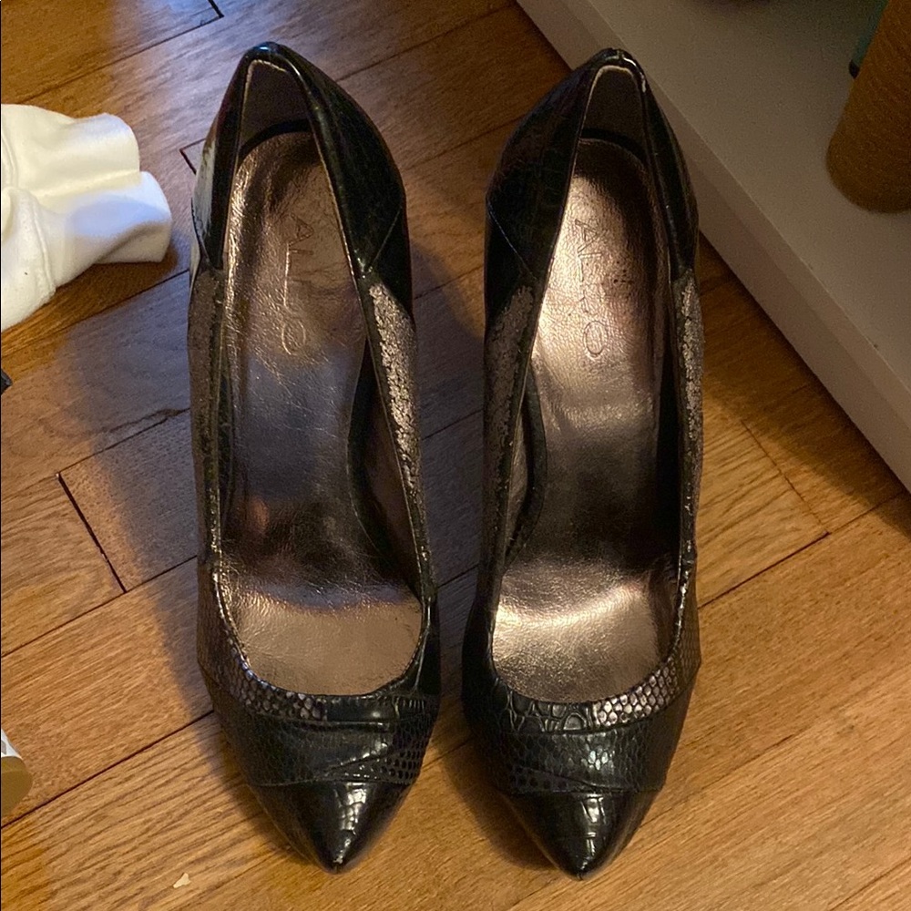 Aldo Black Patent Leather Heels